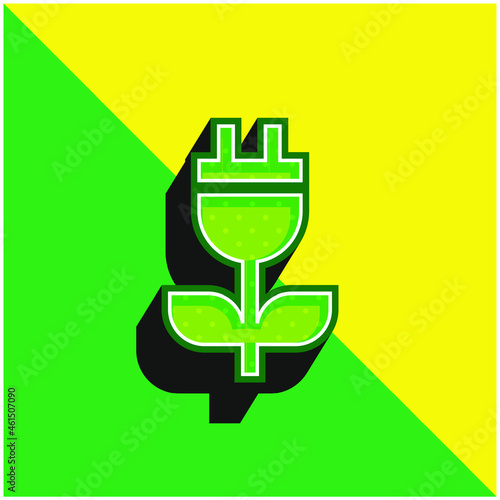 Bioenergy Green and yellow modern 3d vector icon logo