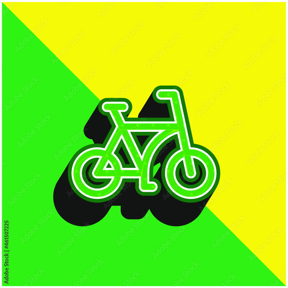 Bicycle Green and yellow modern 3d vector icon logo Bicycle Green and yellow modern 3d vector icon logo