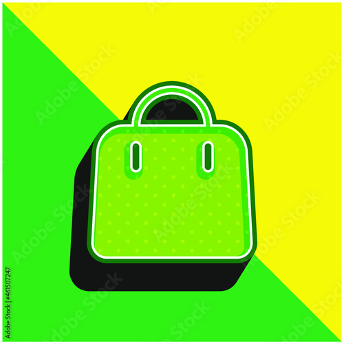 Big Hand Bag Green and yellow modern 3d vector icon logo