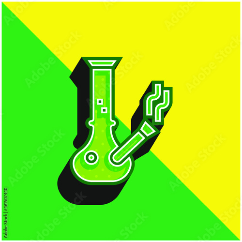 Bong Green and yellow modern 3d vector icon logo