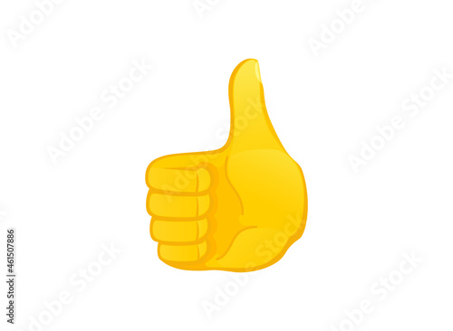Thumb up icon. Hand gesture emoji vector illustration. 
