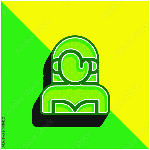 Actress Green and yellow modern 3d vector icon logo