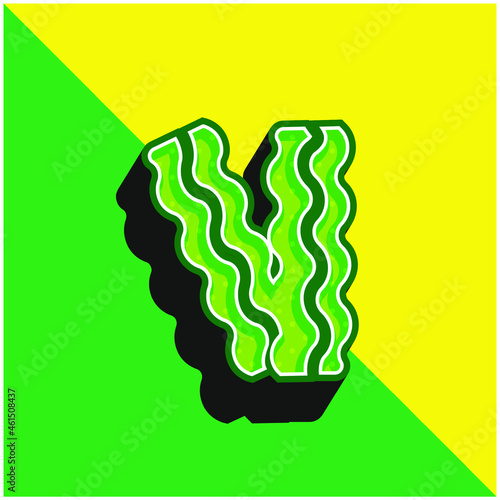 Bacon Green and yellow modern 3d vector icon logo