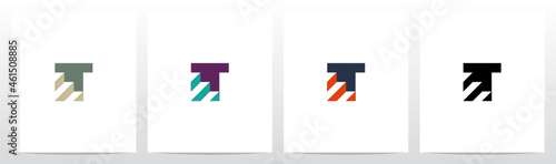 Stairs On Letter Logo Design T