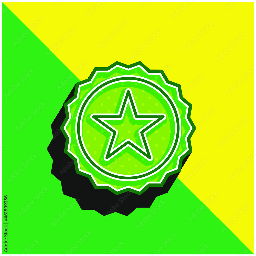 Award Green and yellow modern 3d vector icon logo Award Green and yellow modern 3d vector icon logo