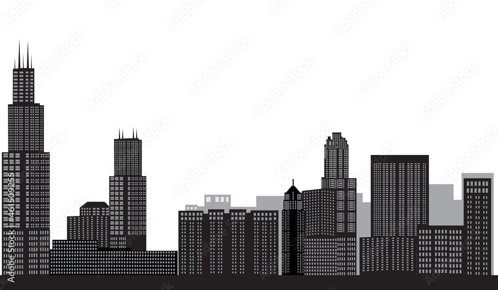 Obraz premium illustration skyline chicago