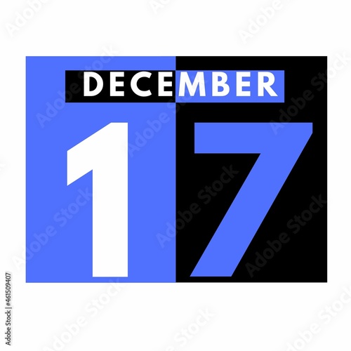 December 17 . Modern daily calendar icon .date ,day, month .calendar for the month of December