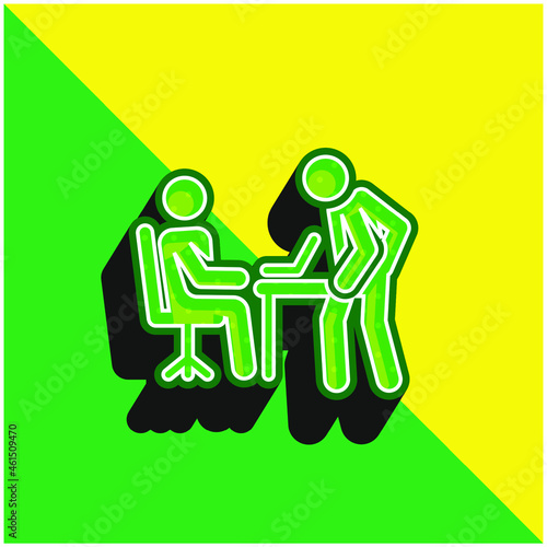 Anger Green and yellow modern 3d vector icon logo