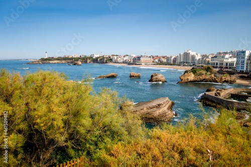 Seaside and beach of the city of Biarritz