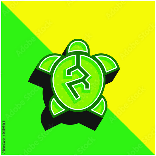 Animal Cruelty Green and yellow modern 3d vector icon logo