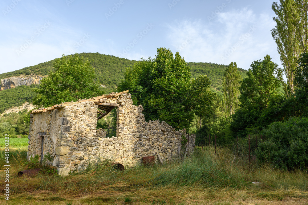 Small stone house in a valley of the Drome in the south of France. Small stone house in a valley of the Drome in the south of France.