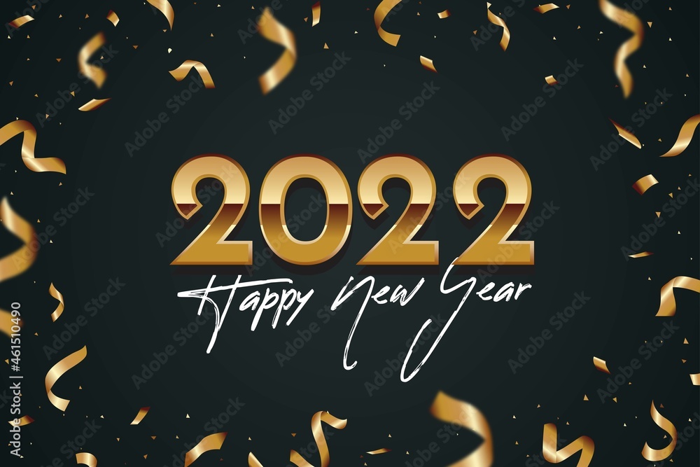 confetti happy new year 2022 background vector design illustration confetti happy new year 2022 background vector design illustration