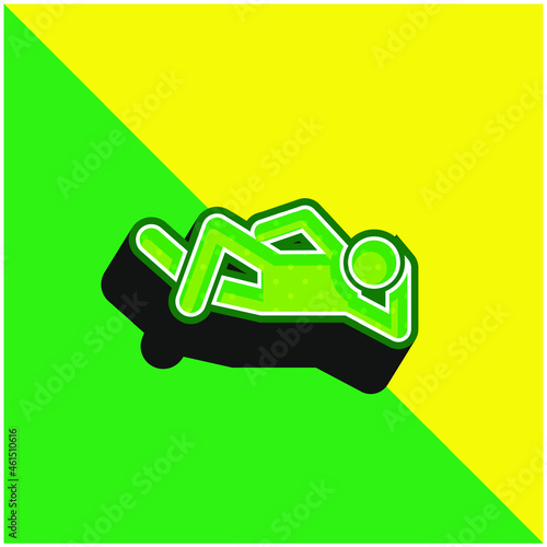 Breakdance Green and yellow modern 3d vector icon logo