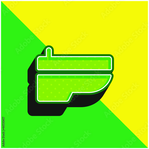 Bidet Green and yellow modern 3d vector icon logo