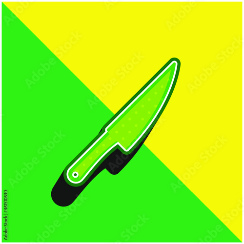 Big Knife Green and yellow modern 3d vector icon logo