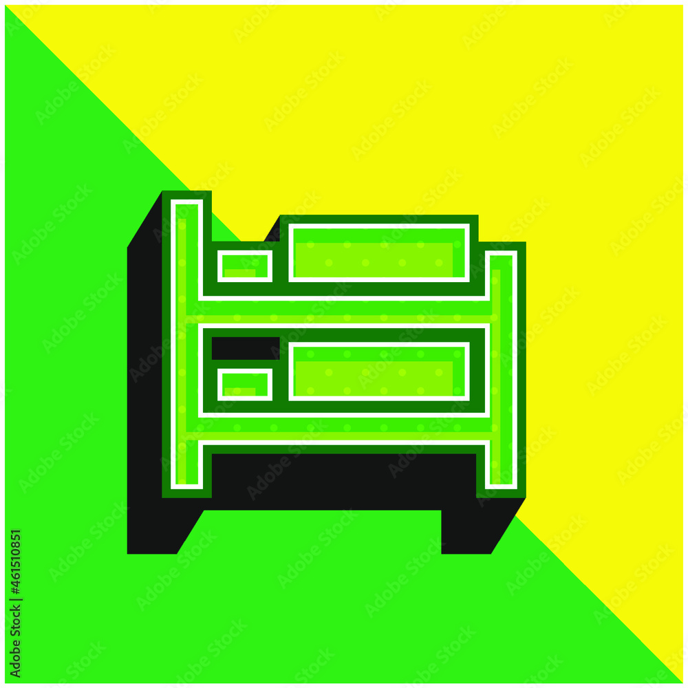 Berth Bed Green and yellow modern 3d vector icon logo Berth Bed Green and yellow modern 3d vector icon logo