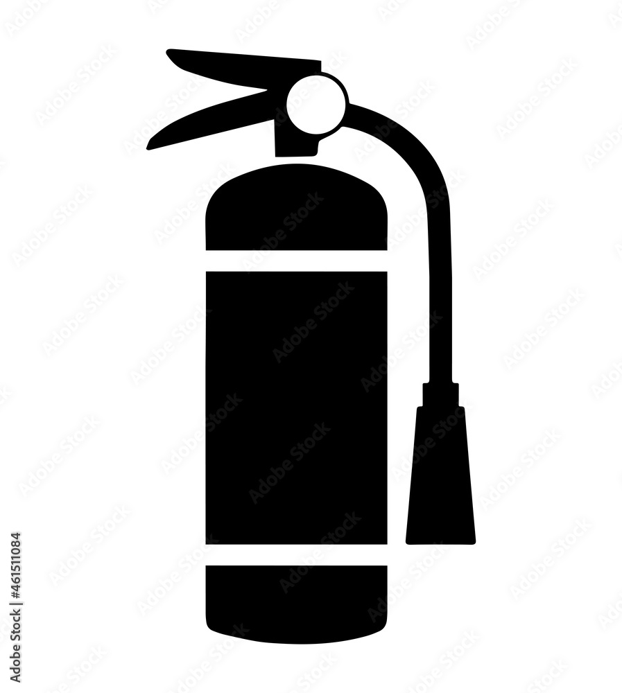 Fire extinguisher symbol . Fire extinguisher sign. Dry chemical powder fire extinguisher sign.