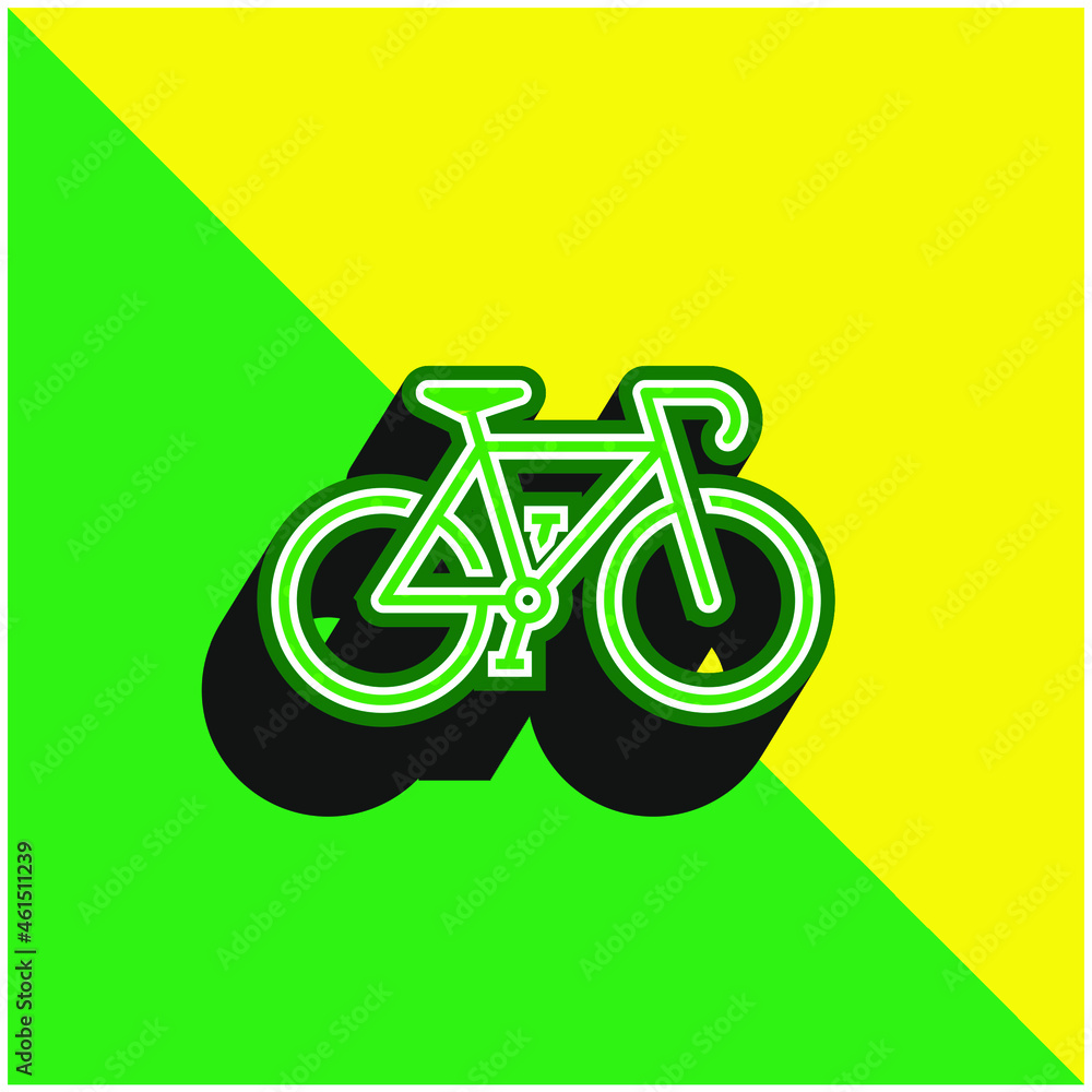Bicycle Green and yellow modern 3d vector icon logo Bicycle Green and yellow modern 3d vector icon logo