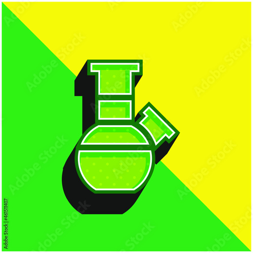Bong Green and yellow modern 3d vector icon logo