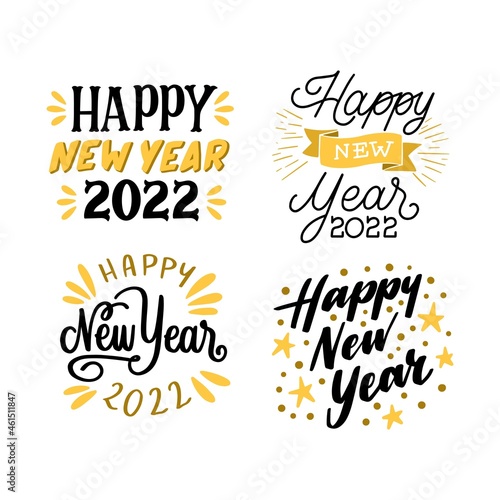new year 2022 lettering collection vector design illustration
