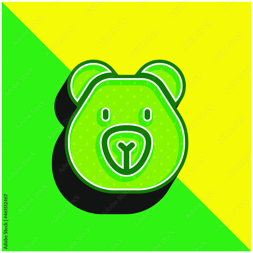 Bear Green and yellow modern 3d vector icon logo Bear Green and yellow modern 3d vector icon logo