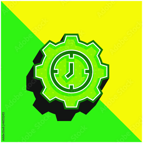Adjust Green and yellow modern 3d vector icon logo