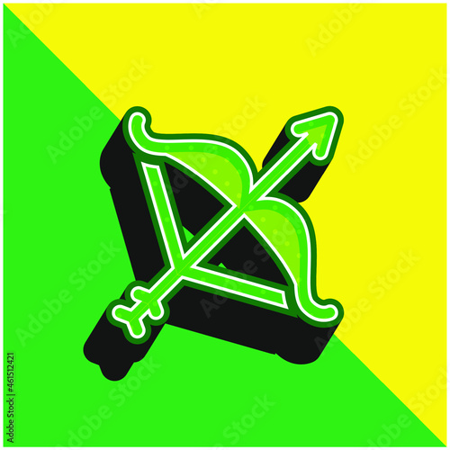 Artemis Green and yellow modern 3d vector icon logo