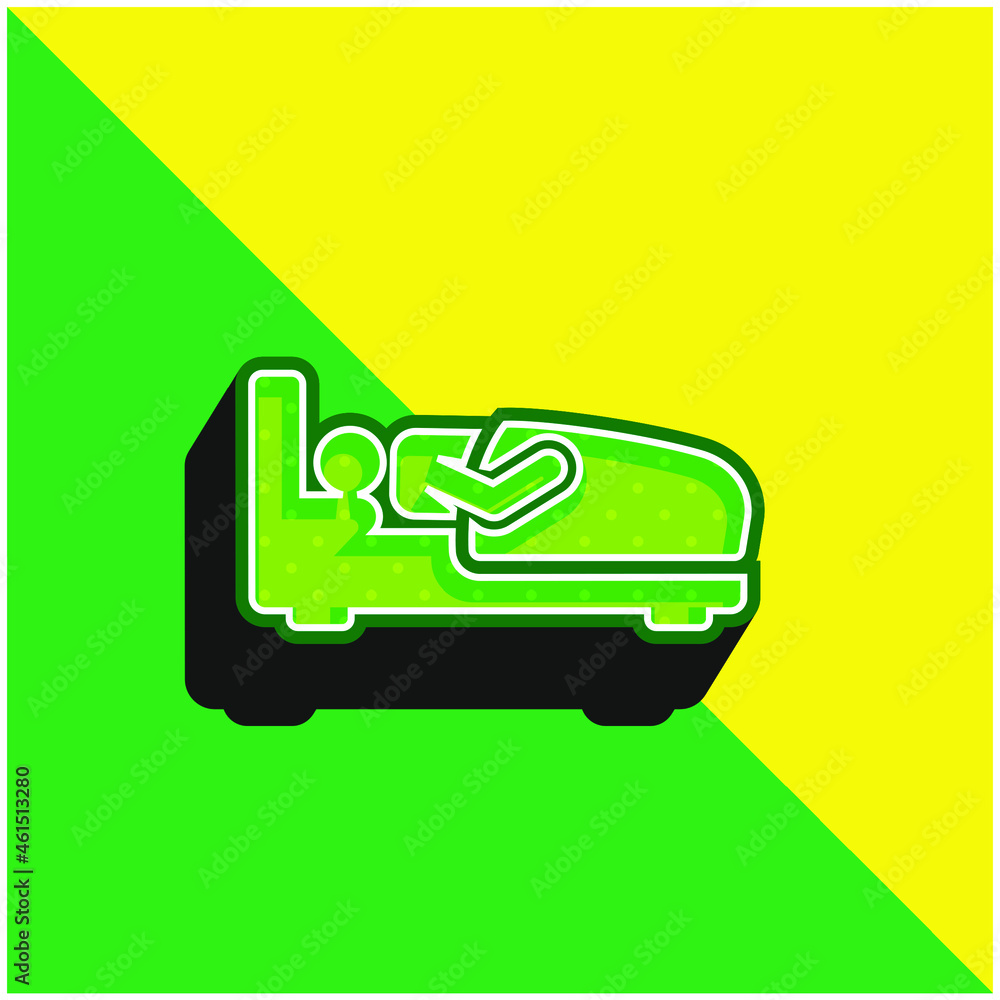 Bed Green and yellow modern 3d vector icon logo Bed Green and yellow modern 3d vector icon logo