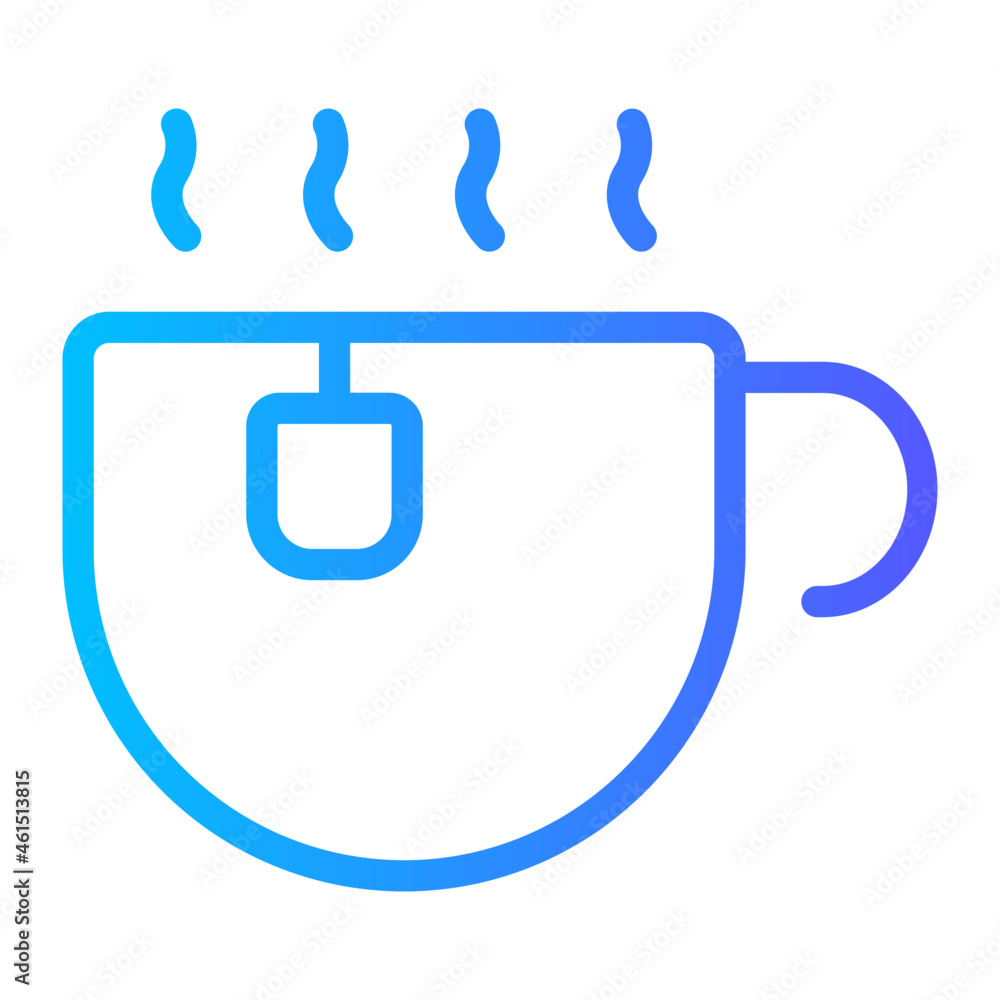 hot tea gradient icon