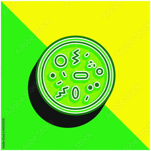 Bacteria Green and yellow modern 3d vector icon logo