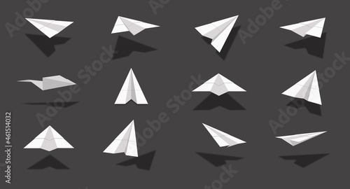 Free Download White paper planes collection with different views and angles - GFXLoad