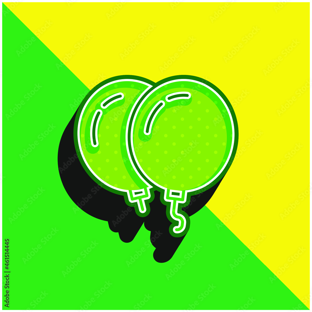 Balloons Green and yellow modern 3d vector icon logo Balloons Green and yellow modern 3d vector icon logo