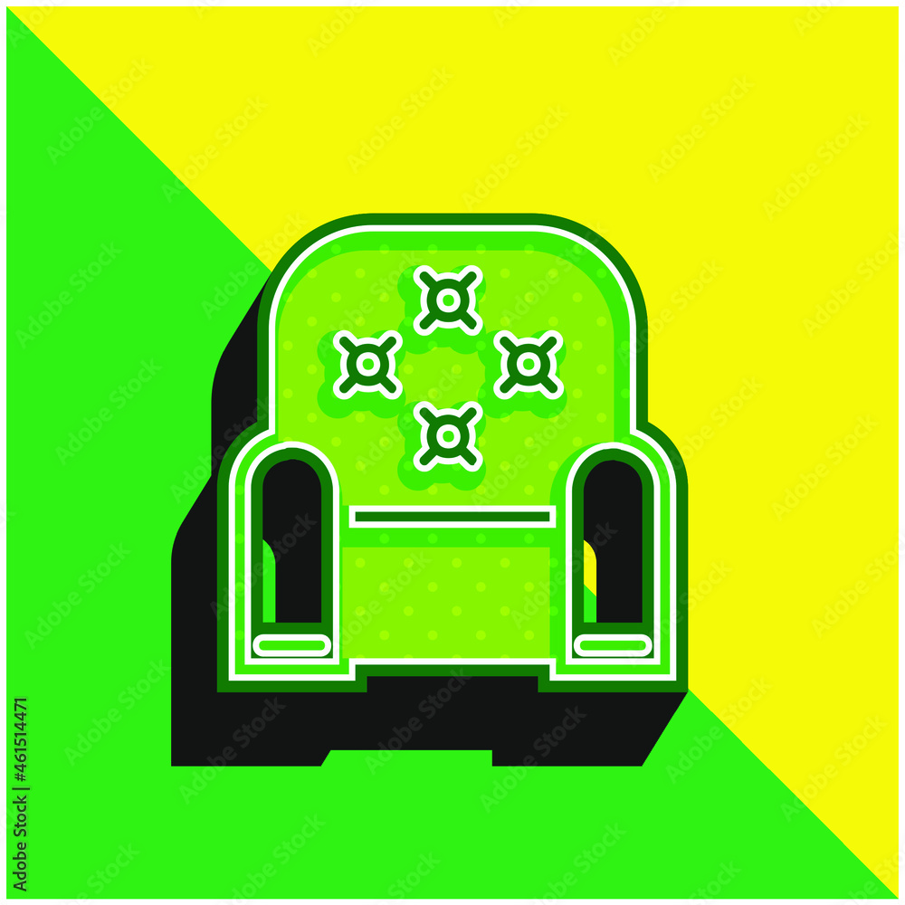Armchair Green and yellow modern 3d vector icon logo Armchair Green and yellow modern 3d vector icon logo