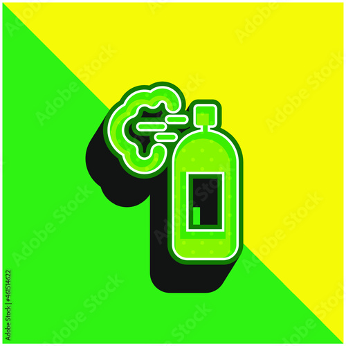 Air Freshener Green and yellow modern 3d vector icon logo
