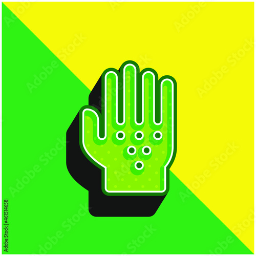 Allergy Green and yellow modern 3d vector icon logo