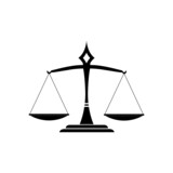 Justice Scale Icon isolated on white background