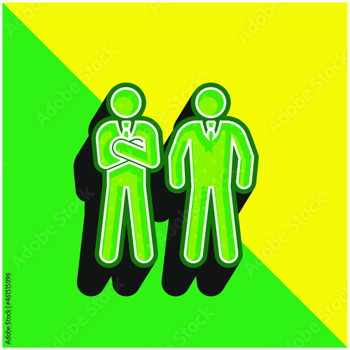 Bodyguard Green and yellow modern 3d vector icon logo