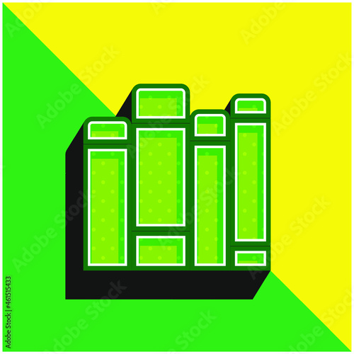 Book Green and yellow modern 3d vector icon logo
