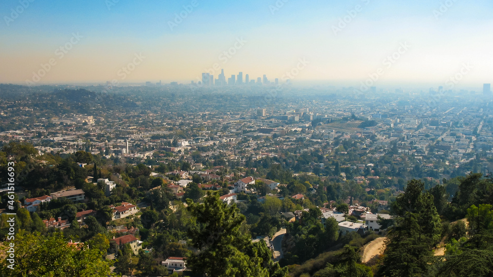 Cityscape from Griffith Observatory in Los Angeles , California in September 2007