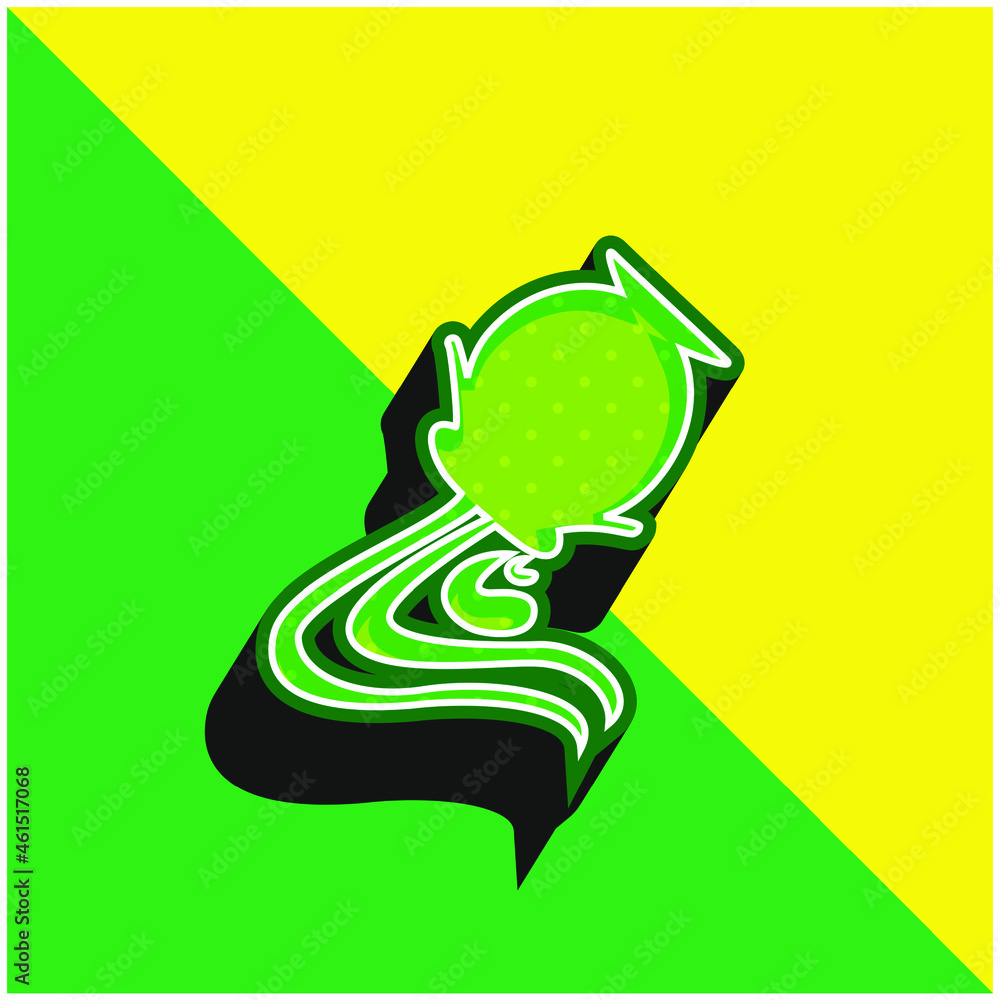 Aquarius Sign Symbol Green and yellow modern 3d vector icon logo Aquarius Sign Symbol Green and yellow modern 3d vector icon logo