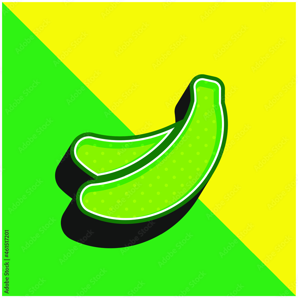 Banana Green and yellow modern 3d vector icon logo Banana Green and yellow modern 3d vector icon logo