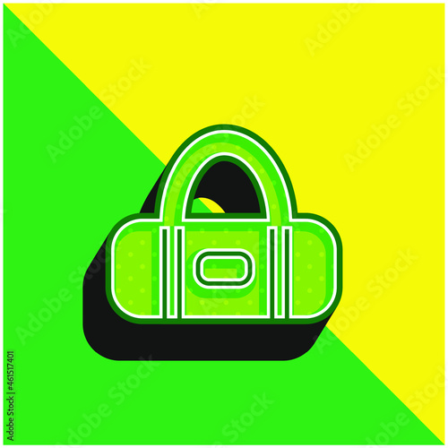 Bag Green and yellow modern 3d vector icon logo
