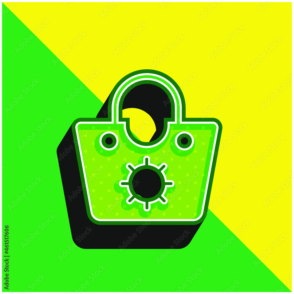 Bag Green and yellow modern 3d vector icon logo Bag Green and yellow modern 3d vector icon logo