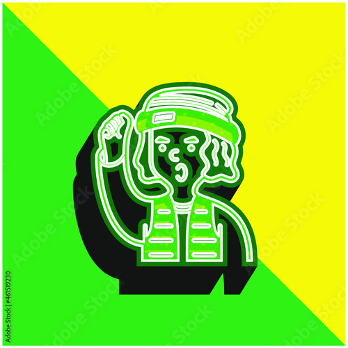 Boy Green and yellow modern 3d vector icon logo © LIGHTFIELD STUDIOS