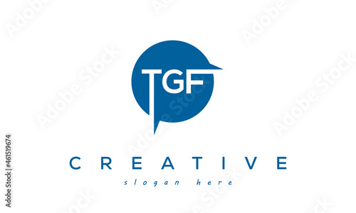 Creative Initial TGF Circle Letter Logo Design Vector photo