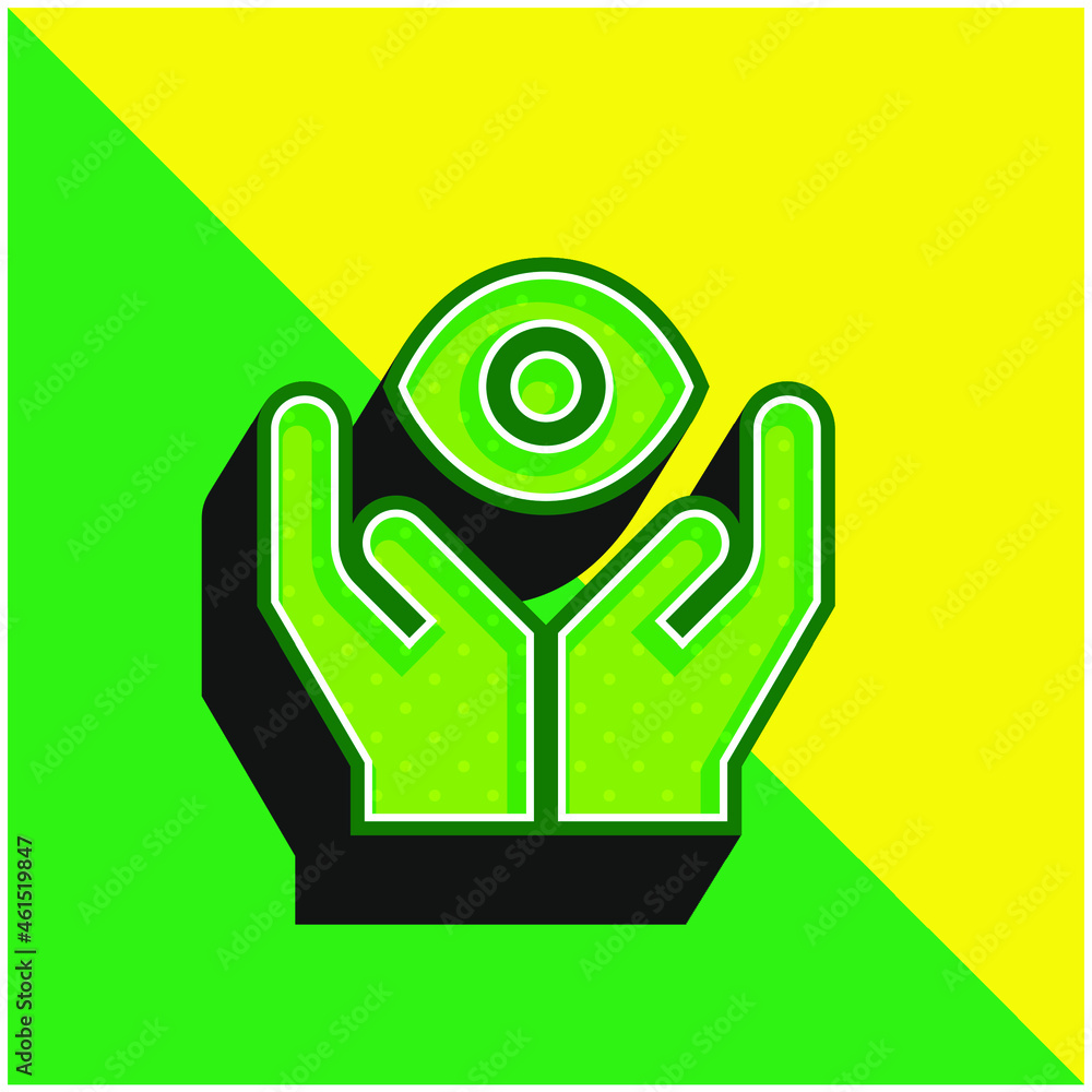 Blindness Green and yellow modern 3d vector icon logo Blindness Green and yellow modern 3d vector icon logo