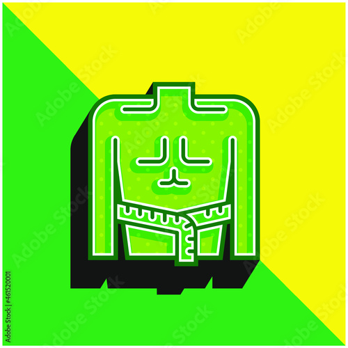 Body Mass Green and yellow modern 3d vector icon logo
