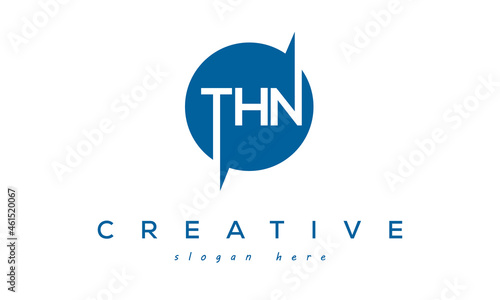 Creative Initial THN Circle Letter Logo Design Vector photo