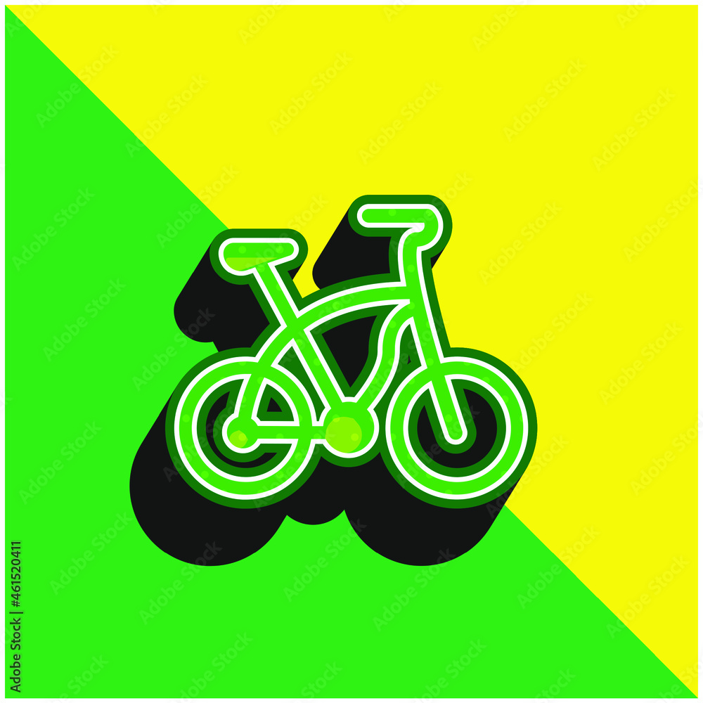 Bicycle Green and yellow modern 3d vector icon logo Bicycle Green and yellow modern 3d vector icon logo
