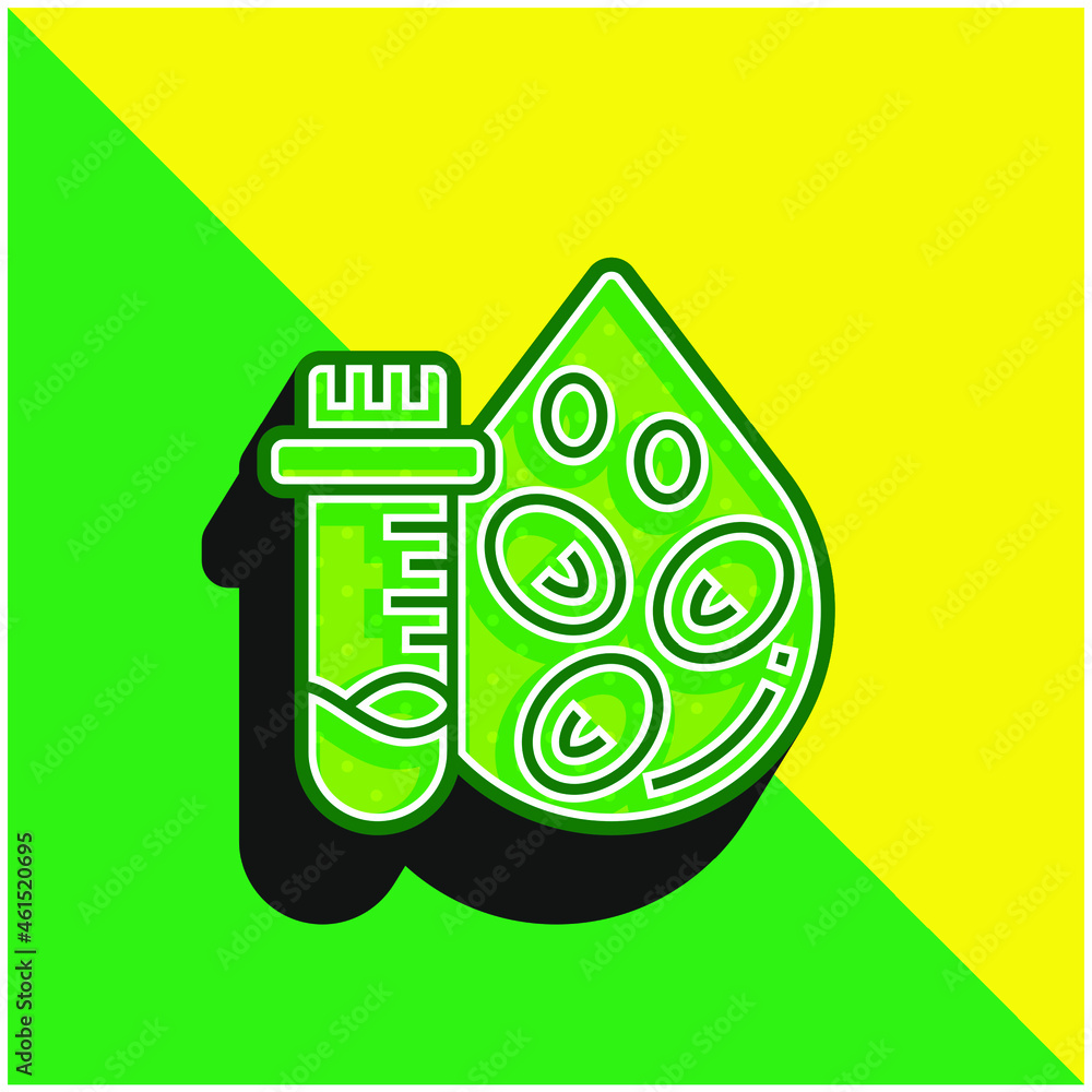 Blood Count Test Green and yellow modern 3d vector icon logo Stock